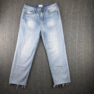 Driftwood Royce Straight Crop Jeans Womens 30 Light Wash High Rise Stretch Denim